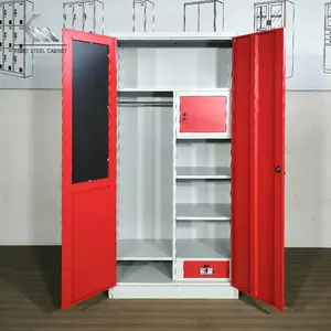 2 swing door cupboard clothes storage steel locker gym iron locker cabinet closet metal wardrobe placard de chambre