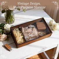Boîte à souvenirs de mariage avec couvercle - Boîte à souvenirs en bois personnalisée pour la mariée et le marié, cadeau unique pour les couples