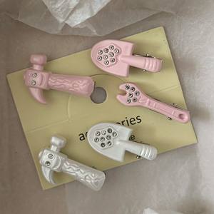 Qianjin lindo divertido martillo Rosa moda diamante Horquillas para el cabello brillo pinzas laterales para el cabello para uso diario horquillas al por mayor pinzas para el cabello - Product Image 3