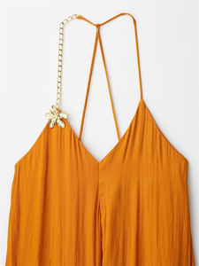 Women's <b>Spaghetti</b> <b>Strap</b> Halter Neck Solid Color Sleeveless Asymmetric Casual Dresses Fashion - Product Image 3