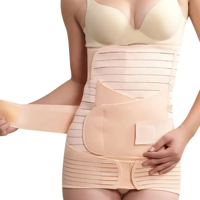 postpartum girdle faja Breathable Recovery Belly Wrap Waist Pelvis 3 in 1 Postpartum Support Belt