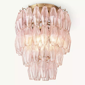 Plafonnier en verre facetté Iron Blush, cascade à plusieurs niveaux, pour hôtel, villa, hall, salon, Art Déco, homologué UL, LED E12 - Product Image 2