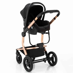 Système de poussette 3 en 1 Fangzhuo : poussette + landau + siège auto, cadre en aluminium, chariot à quatre roues en caoutchouc - Product Image 5
