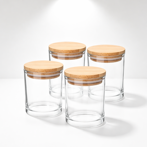 Récipients en verre pour bougies avec couvercles en bambou pour la décoration de la maison, les loisirs créatifs et la fabrication de bougies en cire de soja - Product Image 6