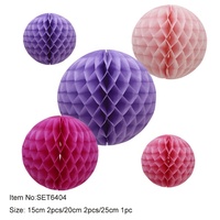 Fournitures de fête vente en gros au détail différentes tailles et couleurs papier boule nid d'abeille décorations mariage anniversaire activité décoration
