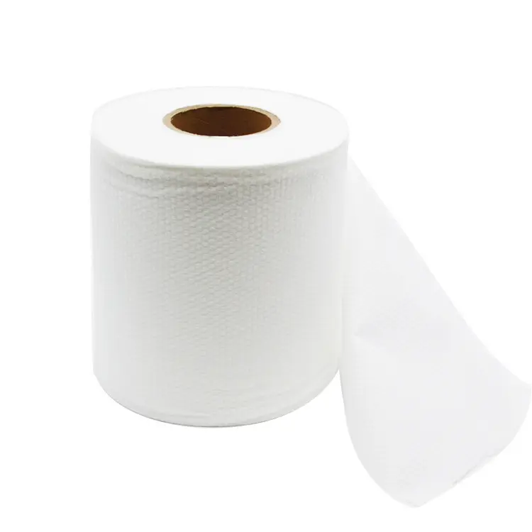 Rouleau de tissu de viscose blanc rouleaux de débarbouillette non tissé spunlace croisé pour lingettes humides