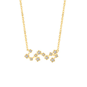 Collier pendentif zodiaque en acier inoxydable Resoul, collier avec breloque <span class=keywords><strong>horoscope</strong></span> en zircon, bijoux tendance pour femmes - Product Image 1