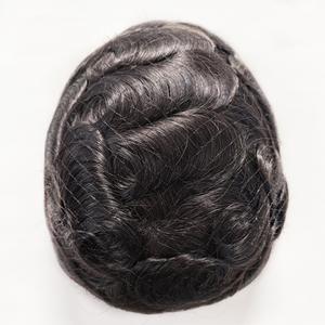 Pas cher Vente en gros Personnalisé Blanc Gris Indien Naturel Délié Système de Remplacement de Cheveux Humains Postiche Vieil Hommes Toupet <span class=keywords><strong>Perruque</strong></span> - Product Image 4