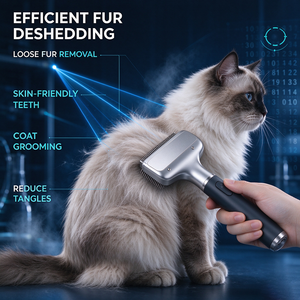 Peine Redondo Seguro para Mascotas, Resistente al Desgaste, Cepillo para Eliminar el Pelo de Perros y Gatos, para el Cuidado Diario - Product Image 6