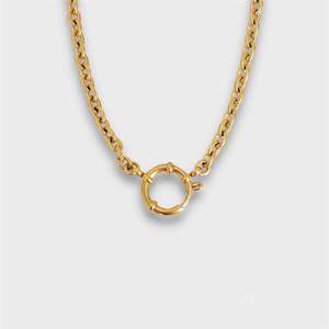 Tự làm thời trang vòng cổ với 18K mạ vàng thép không gỉ mùa xuân clasp, mở-vòng ngọc trai pin, và có thể tháo rời liên kết chuỗi - Product Image 5