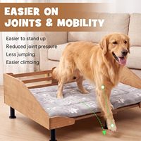 Base de lit orthopédique pour animaux de compagnie en bambou BH, cadre de lit surélevé réglable pour chien avec support robuste pour le repos