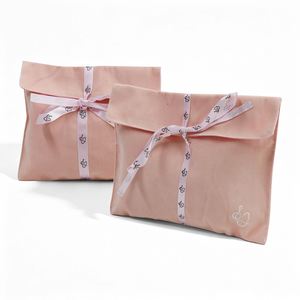 Sac enveloppe en velours de coton écologique durable avec logo personnalisé imprimé pour les voyages, les vêtements, les cosmétiques, les emballages cadeaux et les sacs anti-poussière - Product Image 1