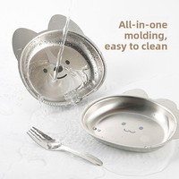 Assiette de table pour enfants motif animaux de dessin animé, bol d'alimentation pour bébé, épaissi, compatible micro-ondes, facile à nettoyer, pour la diversification alimentaire en maternelle