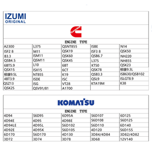 Kit de reconstrucción de motor Piezas de motor de carretilla elevadora para KUBOTA YANMAR <span class=keywords><strong>MITSUBISHI</strong></span> KOMATSU ISUZU TOYOTA NISSAN Piezas de motor de maquinaria - Product Image 6