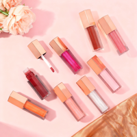 Gloss à lèvres transparent de haute qualité de marque privée, tube à lèvres rose doré, vente en gros, rouge à lèvres liquide brillant longue durée, imperméable