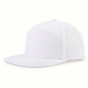 Casquette de baseball unisexe personnalisée de haute qualité avec logo, style sportif, perforations laser, 7 panneaux, visière plate, imperméable - Product Image 5