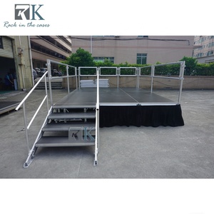 Plataforma de Escenario de Aluminio de Ensamblaje Rápido, Sistema de Escenario Completo con Faldones y Barandas de Protección - Product Image 3