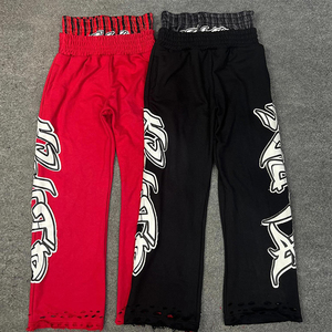 Custom Heavyweight Sweatpants 500 Gsm Baggy <strong>Men</strong> Sweatpants Printing Applique Embroidery Wide Leg Double Waist Sweatpants