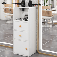 Armoire à outils pour salon de coiffure et barbier en bois et métal avec tiroirs - Chariot de salon moderne pour usage commercial dans les hôtels