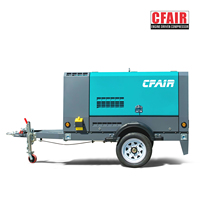 Compresseur d'air à moteur CFAIR 7 BAR 185 CFM pour mobile de sablage pour marteau-piqueur sablage Construction style aviateur