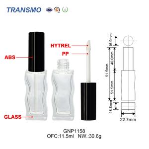 Glass Wavy <b>Lipgloss</b> Tube 10ml Private Label <b>Lipgloss</b> Tube Empty Wholesale <b>Lipgloss</b> Gloss Wavy Glass Lip Gloss Tube - Product Image 3
