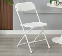 Chaise pliante d'extérieur en plastique blanc pour événements, avec cadre métallique thermolaqué, robuste et pliable, vente en gros