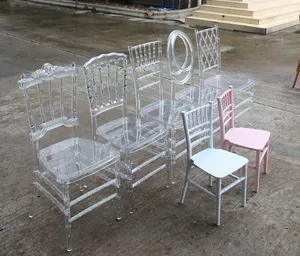 Vente en gros de chaises de mariage tiffany chiavari en résine acrylique en cristal transparent chaises chavari chivari de fête empilables phoenix