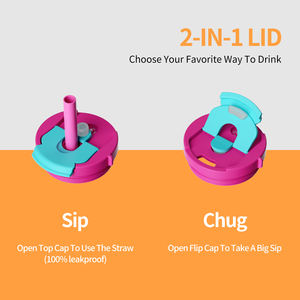 Houroffer - Vaso Infantil con Asa y Pajita para Regalo <span class=keywords><strong>de</strong></span> <span class=keywords><strong>Cumpleaños</strong></span>, Botella <span class=keywords><strong>de</strong></span> Agua Aislada, Taza <span class=keywords><strong>de</strong></span> Acero Inoxidable para Niñas y Niños - Product Image 2