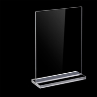 Support de menu en acrylique transparent en forme de T personnalisé A4 A5 A6 8,5*11, présentoir de carte en plastique, présentoir de carte à deux faces