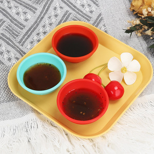 Juego de mini tazones de silicona, 4 piezas, redondos, de color sólido, aptos para microondas, para viaje, plato para salsa de soja - Product Image 3