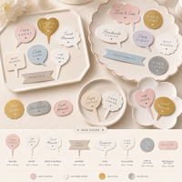 Cartes décoratives pour gâteaux, décorations de gâteaux de formes variées, étiquettes en aluminium pour vœux, pour la décoration de gâteaux, cupcakes et desserts