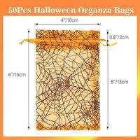 Bolsas de Organza Transparentes con Diseño de Telaraña y Calavera para Regalos de Halloween, Dulces, Joyería y Recuerdos de Fiesta