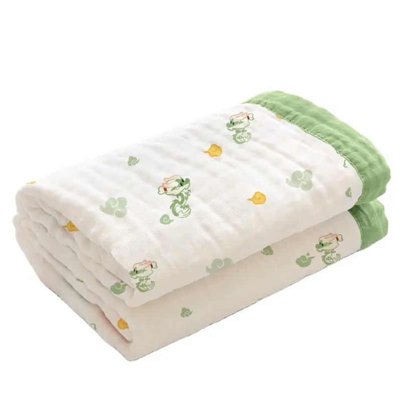 Soft organic cotton wrap newborn baby muslin blanket 110*110cm 4 6 Layer Breathable Cotton Gauze Bed Large Muslin Blanket Adult