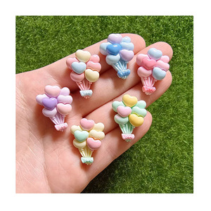 Vendita calda 100 pezzi pastello cuore palloncino Flatback resina cabochon abbellimenti per cassa del telefono Scrapbooking creazione di gioielli fai da te - Product Image 2