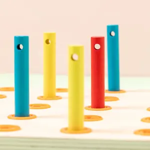 DIY 창의력 스레딩 보드 스레드 로프 스틱 나무 퍼즐 장난감 몬테소리 감각 집중 훈련 어린이 교육 완구