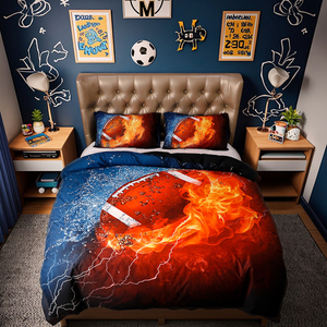 Đẹp Trai 3D in bóng đá bóng rổ Duvet cover <span class=keywords><strong>Set</strong></span> màu sắc tươi sáng phổ biến phim hoạt hình tấm ga trải giường gấp tính năng bao gồm - Product Image 5