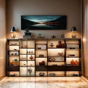 Supporto personalizzato design italiano lussuosa libreria in legno multistrato casa moderna libreria - Product Image 2