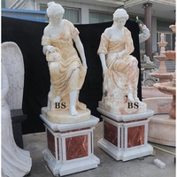 Sculpture de figure classique en marbre sur mesure, sculptée à la main, deux déesses, statue en marbre pour ornement d'hôtel
