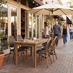 Modern Outdoor Dining Bench French Bistro Aluminum Frame Texti-lene Fabric 2 Seater Stackable <strong>Garden</strong> <strong>Love</strong> <strong>Seat</strong> - Product Image 5