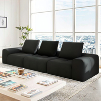 Sofá Seccional de Terciopelo Negro Gris, Sofá Comprimido de Tres Plazas Reclinable, Decoración Contemporánea para el Hogar, Asientos Elegantes y Confortables