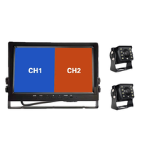 Écran IPS 10,1 pouces 1080P/720P Moniteur DVR AHD 12-36V Kit de 2 caméras de recul étanches vision nocturne pour fourgonnette commerciale