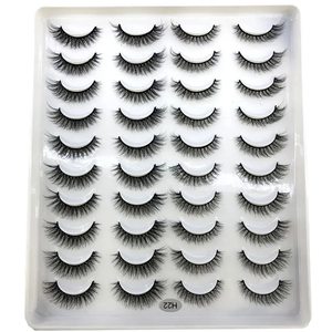 Faux <span class=keywords><strong>cils</strong></span> naturels longs en vison, lot de 20 paires, extension à la main, <span class=keywords><strong>volume</strong></span> <span class=keywords><strong>3d</strong></span>, maquillage, nouveau - Product Image 1