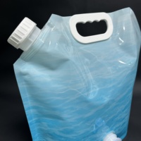 Emballage personnalisé de 5 L pour boissons, eau, jus, vin, distributeur de boissons en plastique, robinet, sac debout avec bec verseur et bouchons à vis