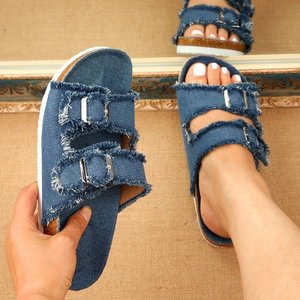 Pantofole a fondo piatto Chic 2024 estate grandi da donna nuova moda <span class=keywords><strong>con</strong></span> <span class=keywords><strong>suola</strong></span> <span class=keywords><strong>in</strong></span> <span class=keywords><strong>sughero</strong></span> - Product Image 5