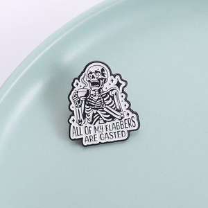 Tüm benim FLABBERS GASTED meyve tema emaye pimleri cadılar bayramı Punk iskelet içecek kahve çinko arkadaşlar için alaşım takı hediye - Product Image 4