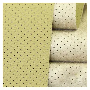 High quality wholesale Embossed Microfiber Material Perforated Fabric PU faux synthetic Leather For Car or shoes