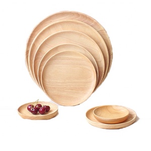 Assiette <span class=keywords><strong>en</strong></span> <span class=keywords><strong>bois</strong></span> jetable, rond naturel de Restaurant japonais, assiette pain de fruits pour la nourriture, vente <span class=keywords><strong>en</strong></span> gros 50 pièces - Product Image 2