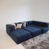 Grenzüberschreitendes Exklusives Maßgefertigtes Italienisches Minimalistisches L-förmiges Sektionalsofa-Set Stoff Hochdichter Schwamm Wohnzimmer