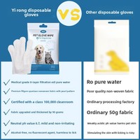 Lingettes jetables douces non tissées non parfumées pour animaux de compagnie, pour le bain des chiens et des chats, emballage en sachet, vente en gros, marque privée