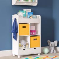 Lot de 2 paniers de rangement pliables en tissu jaune de 11 po – Bacs de rangement pliables en tissu pour étagères et organisateurs de compartiments